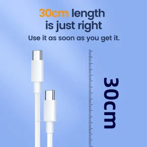Olaf 30CM Short Cable PD60W Type C to Type C Cable Fast Charging For iPhone 15 Xiaomi Samsung Huawei Power BanK USB C Data Cable