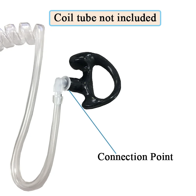 3-Pair Silicone Earbud for Universal Walkie Talkie Radio Air Acoustic Coil Tube Earpiece Headphone Earmold White Black S M LSize - Image 4