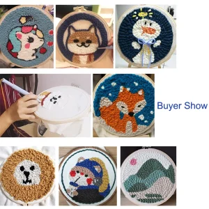 Punch Needle Kit for Adults Beginners animals Easy yarn painting punch needle Embroidery Starter Set DIY Craft Gift for Women