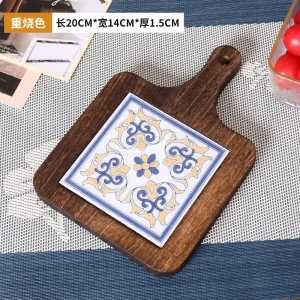 1pc Floral Wooden Trivet - High-Temperature Resistant Heat-Resistant Kitchen Table Mat, Vintage Dining Mat, Insulation Pot Pad
