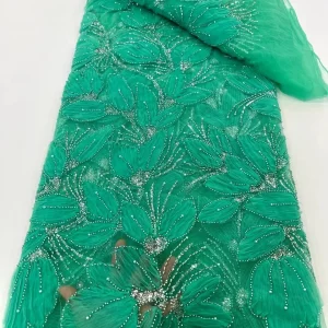 African Sequins Beaded Lace Fabrics 2025 High Quality Embroidery French Nigerian Lace Fabric For Wedding Sewing Material XY105