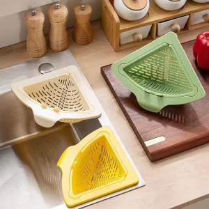 Magnetic Sink Drain Basket Triangle Vegetable and Fruit Drainage Basket Food Waste Filter Collector Kitchen Storage Organizer