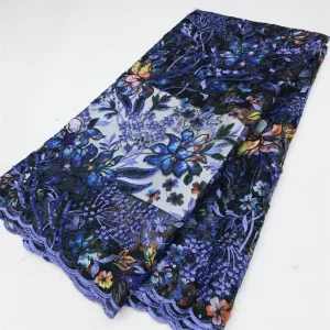 Nigerian Sequins Lace Fabric 2025 High Quality African Lace French Tulle Sequin Embroidery Lace Fabrics For Party Dress