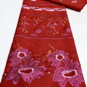 Nigerian Swiss Voile Lace Fabric with 3D Flower Applique And Stones Super Quality African Wedding Dress Lace 2026