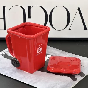 Creative Ceramic 3D Recycling Bin Mug Shape Garbage Trash Can Coffee Cup Trash can modeling cup personality funny ceramic cups
