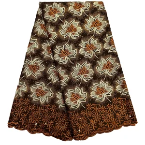 Nigerian Swiss Voile Lace Fabric with 3D Flower Applique And Stones Super Quality African Wedding Dress Lace 2026