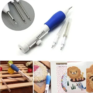 Punch Needle Embroidery Kit - Magic Needle Pen & Stitching Tools Set for DIY Sewing, Weaving & Knitting