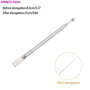 Radio Antenna Telescopic Antenna 5 Sections Inner Pin Connector M2.5 For FM Radio Remote Control Aerial 56mm To 178mm 5248-5 1PC