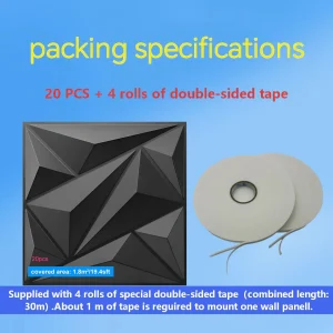 20PCS 3D Wall Panels 30x30cm Indoor Wall Decoration for Living Room Bedroom Hotel Office  Mural Tile-Panel-Mold 3D Wall Sticker