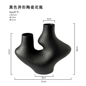 Livetai Wabi-Sabi Ceramic Abstract Sculpture,Handmade Irregular Decorative Ornament for Modern Home Decor, Bookshelf, Bar,