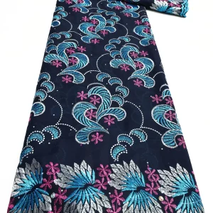 Nigerian Swiss Voile Lace Fabric with 3D Flower Applique And Stones Super Quality African Wedding Dress Lace 2026