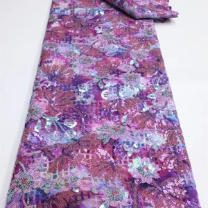 Nigerian Sequins Lace Fabric 2025 High Quality African Lace French Tulle Sequin Embroidery Lace Fabrics For Party Dress