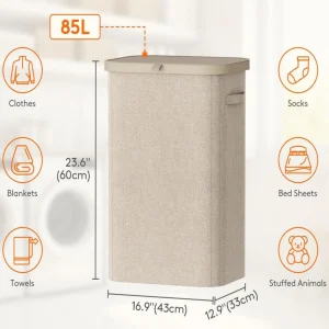 1PC Laundry Basket With Wheels And Lid,Closed Laundry Hamper,Suitable For Bedrooms,Bathtubs,Laundry,Dormitories