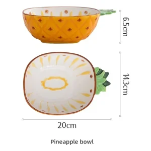 Creative Ceramic Bowl Hand-painted Fruit Modeling Cute Rice Bowl Fruit Salad Plate Pineapple Strawberry Lemon Ceramic tableware