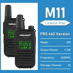 TIDRADIO 2PCS M11 PMR446/ FRS Portable Mini Walkie Talkie IP55 Waterproof Licence-free NOAA Wireless Programming