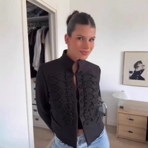 Womens Retro Stand Collar Button-Placket Short New Chinese-Style Jacket