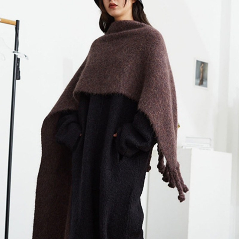 Heavy-duty Alpaca Wool Handcrafted Tassel Scarf, Long Style - الصورة 7