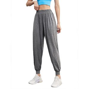 High-waisted Versatile Loose Casual Pants With Cuffed Ankles For Slimming Fitness Sports Trousers