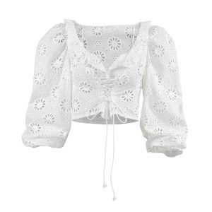 Asymmetrical Waist Top With Tie-dye Detailing