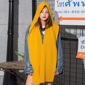 Versatile Solid-color Knitted Wool Scarf Stylish And Warm Neck Warmer