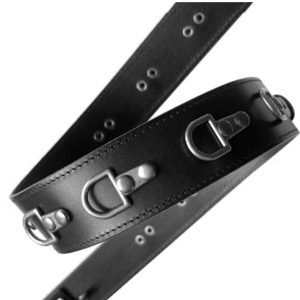 Adjustable Saddle-buckle Leather Belt With Hook-and-loop Fastener