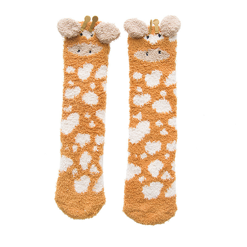 Cute Cartoon Thickened Thermal Home Towel Socks Sleep Floor Socks - الصورة 5
