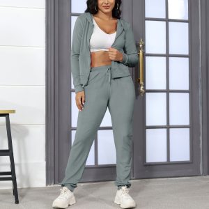 Stylish Casual Two-Piece Set With Golden Mink-Like Fleece And A Hood