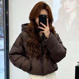 New Premium-feel Relaxed-fit Puffer Coatthickened For Petite Styles