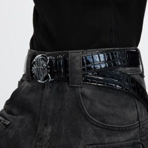 Heavy Duty Metal Ribbed Buckle Niche Belt