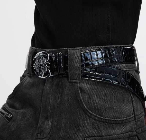 Heavy Duty Metal Ribbed Buckle Niche Belt - الصورة 5