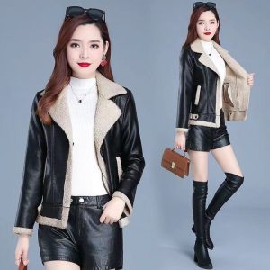 Womens Stylish Casual Padded Lambswool Coat