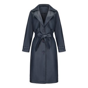 Women's Long, Loose-fit Classic Trench Coat With A Lapel And Belt