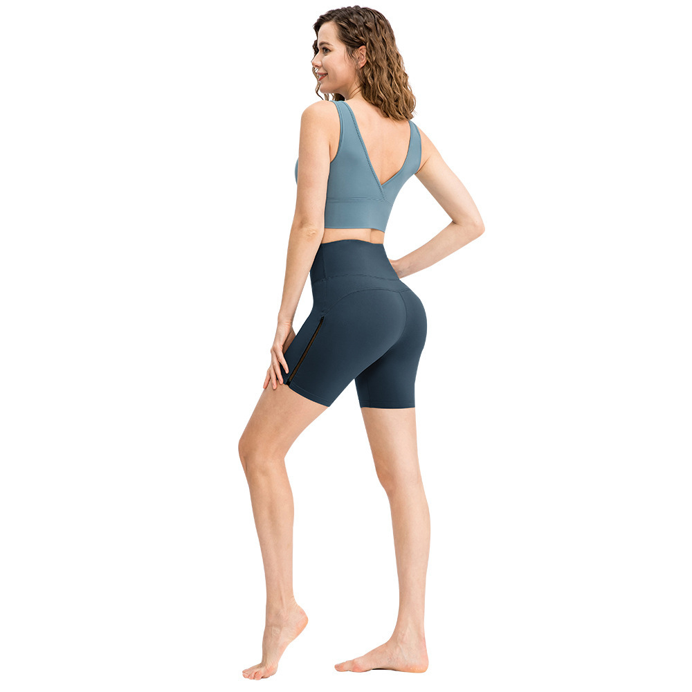 Womens Bare-Look Yoga Double-Sided Brushed Sports Shorts - الصورة 2