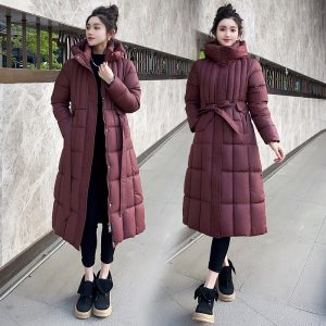 Plus-size Cotton Coat Features A Cinched Waist Design
