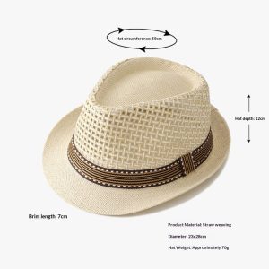 Straw Beach Summer Sun For Men And Women Sun-protective Fedora Panama Hat
