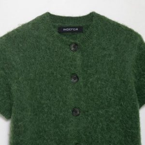 Womens Stylish Crew-neck Short-sleeve Knit Top