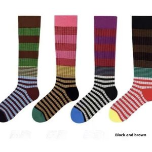 Colorful Three-stripe Ankle Socks For Outdoor Outfits