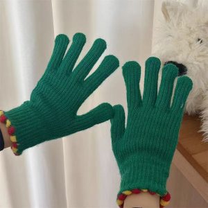 Winter Fingerless Knitted Gloves Touchscreen Warm Windproof