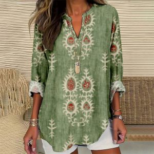 Womens Fashion Long-sleeve 3D Digital Shirt