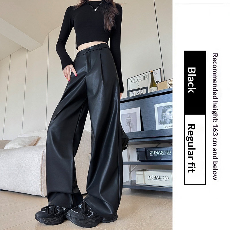 Womens Stylish Casual High-waisted Slimming Wide-leg Pants - Image 3