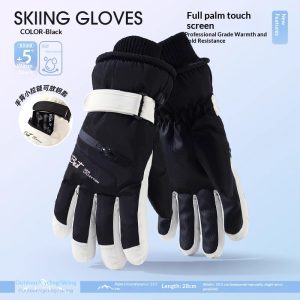Womens Fleece-Lined Cold-Weather Five-Finger Cycling Gloves