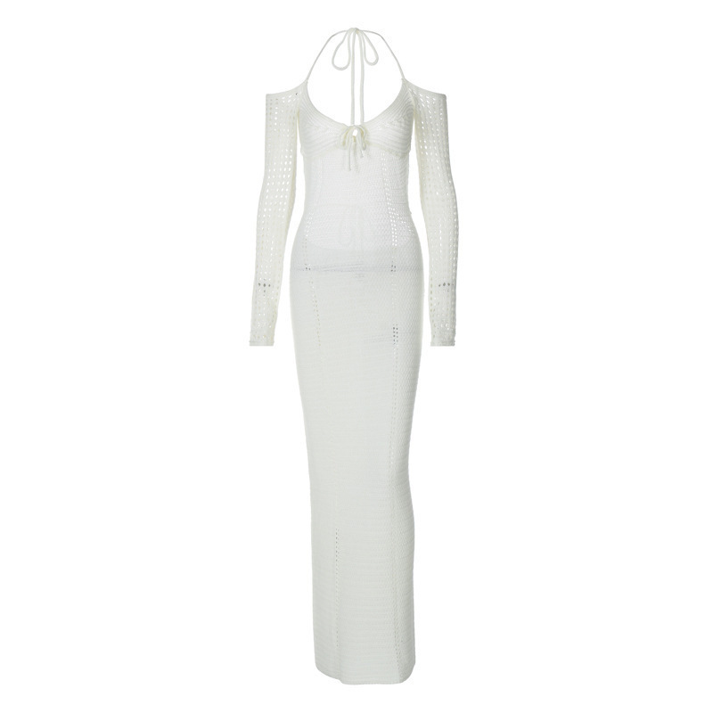 Womens Knitted Sexy Backless Slip Dress - الصورة 5