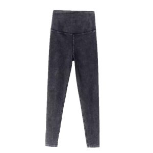 Womens High-waisted Denim Jeans With Fleece Lining For Fallwinter Wear