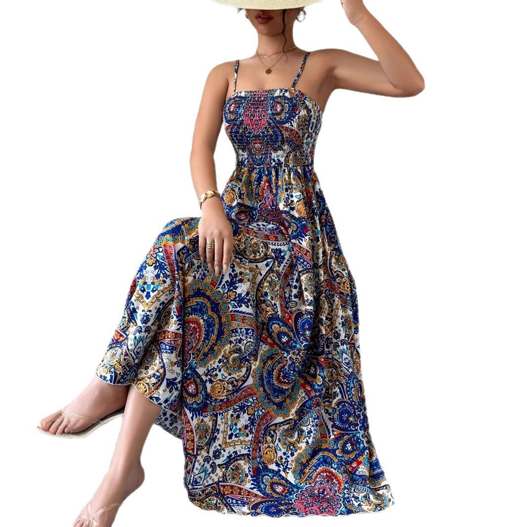 Mid Length Womens Printed Slip Dress - الصورة 5