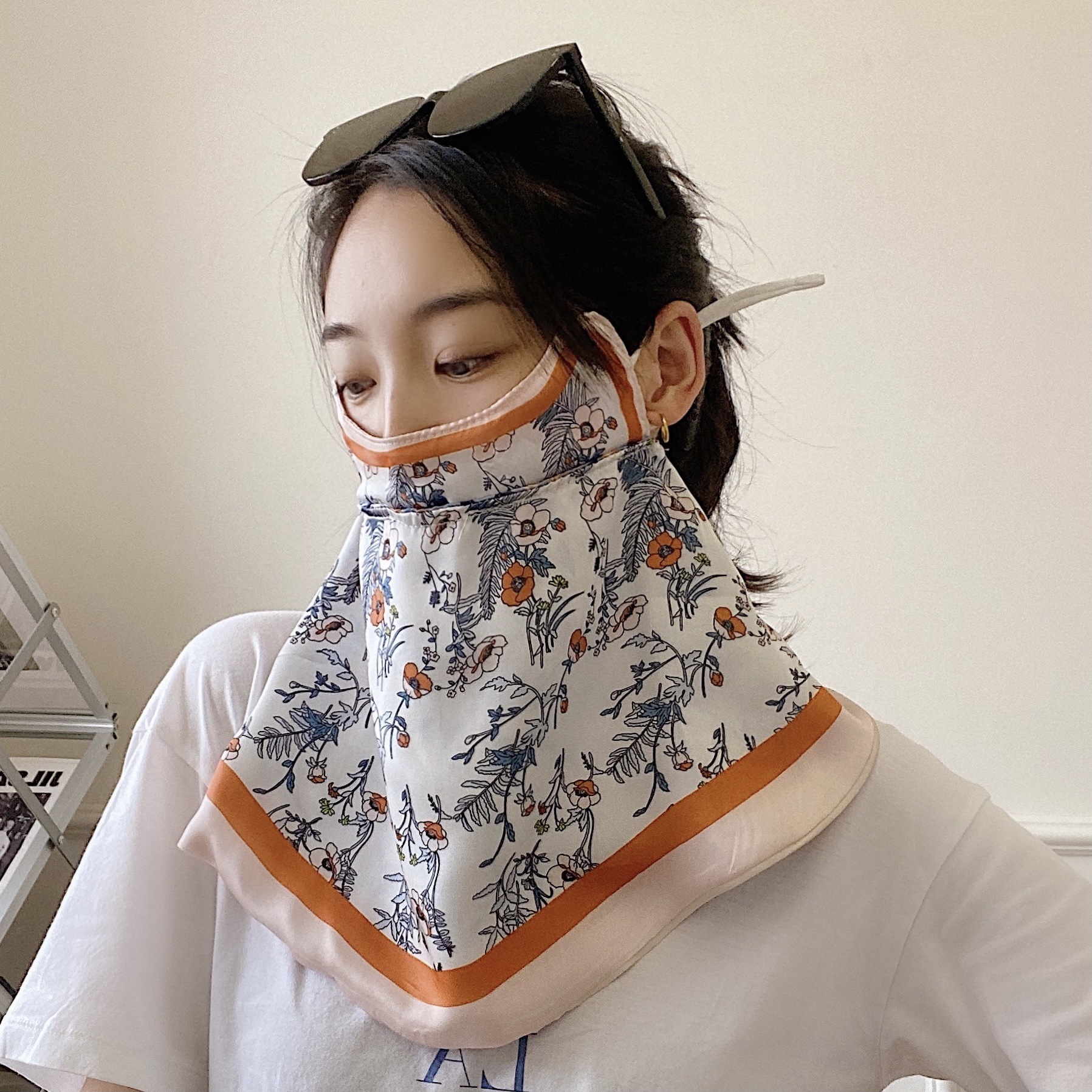 Female Printed Breathable Eye Corner Protection Summer Sunscreen Mask