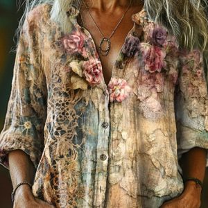 Womens Creative And Fashionable Floral Shirts
