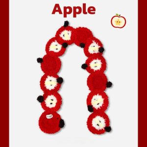 Hand-knitted Coral Fleece Snowman Scarf For Women