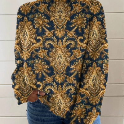 New Christmas Abstract Printing Casual Top - الصورة 4