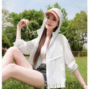 Versatile Womens Lightweight Breathable Sun-protective Top For Summer