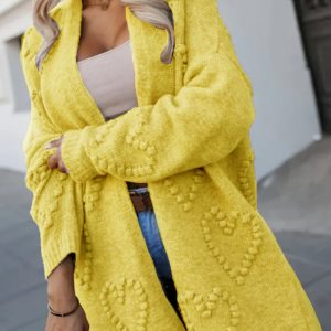 Versatile Plus-Size Womens Mid-Length Long-Sleeve Knitted Cardigan Coat